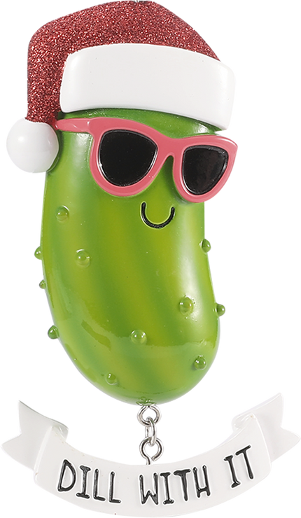 Dill with It Pickle Personalized Ornament