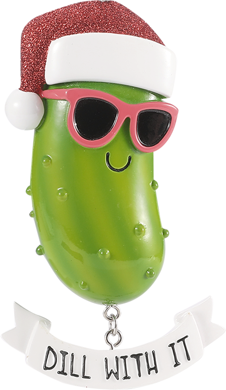 Dill with It Pickle Personalized Ornament