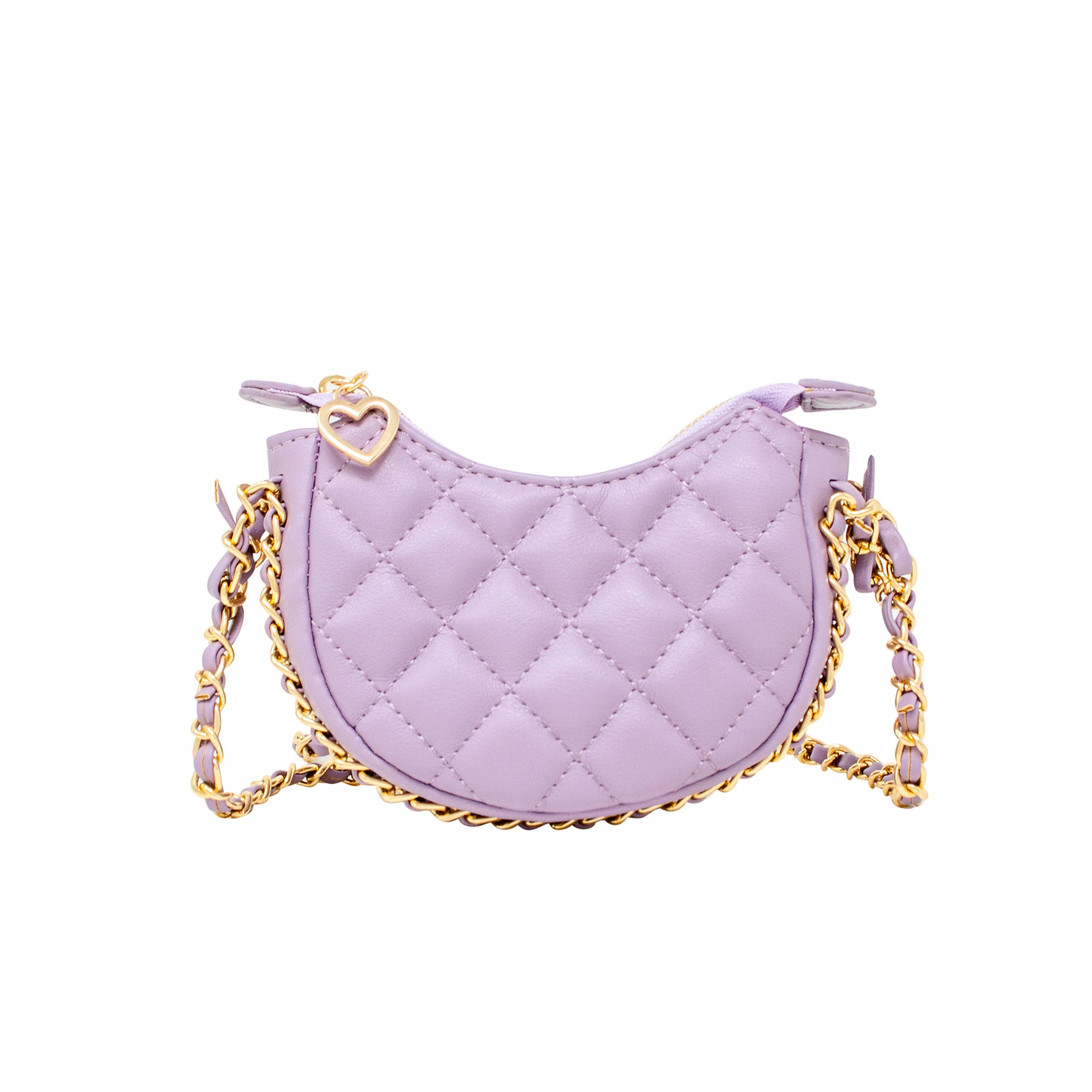 Girls Tiny Quilted Chain Wrapped Hobo Bag