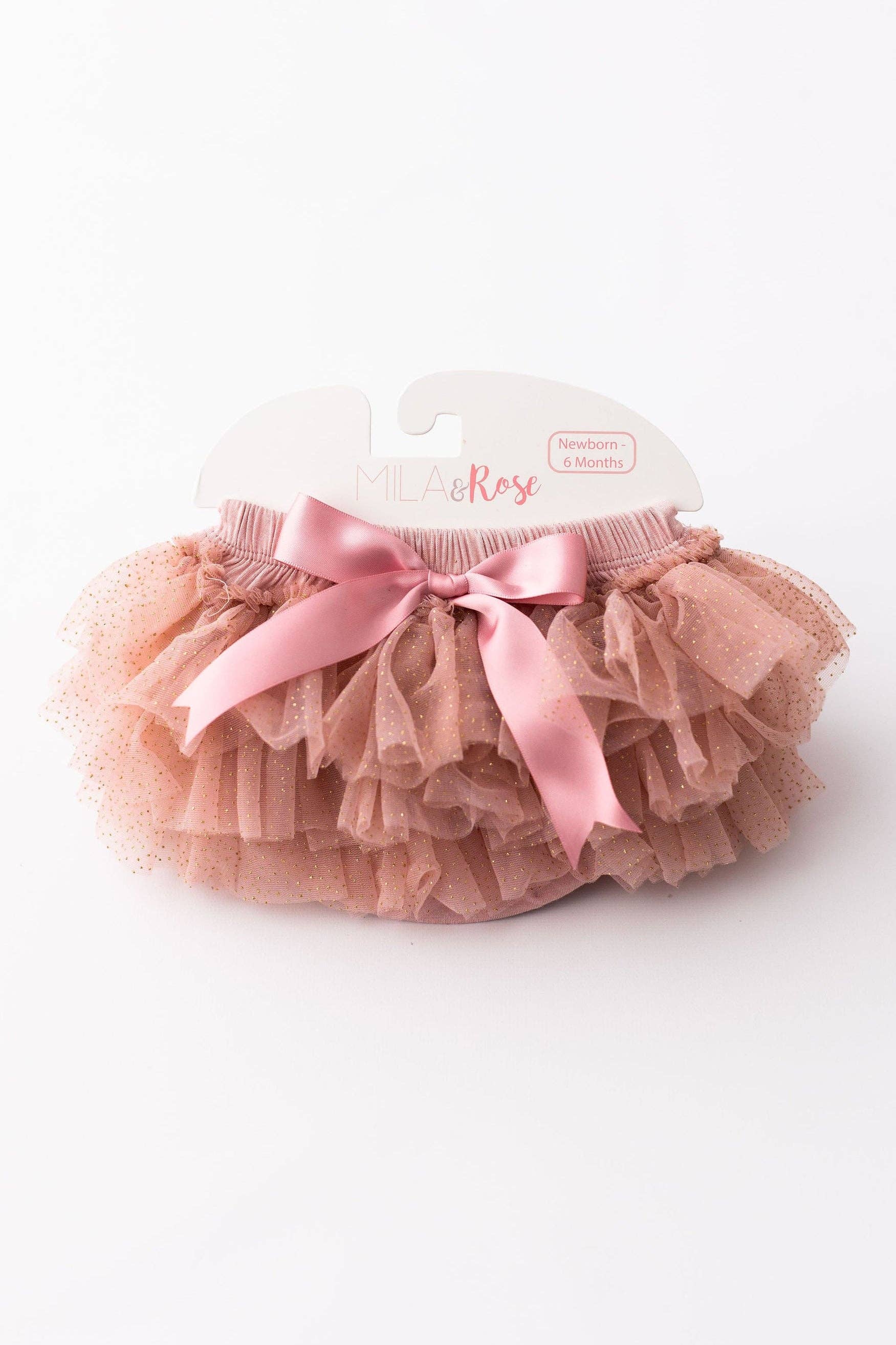 Vintage Pink & Gold Glitter Ruffle Tutu Bloomer