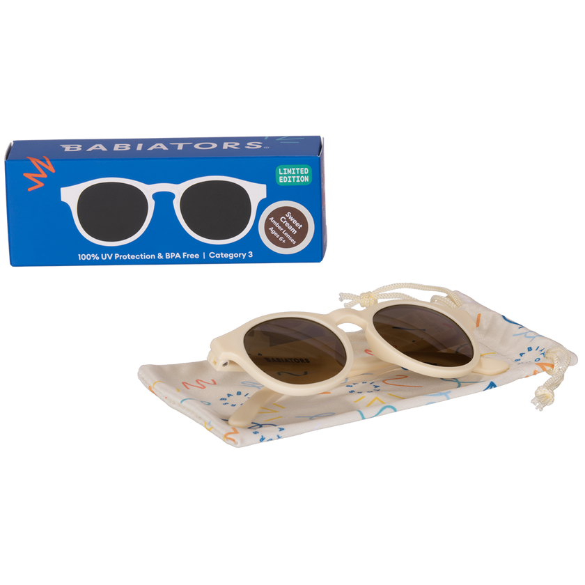 Baby &  Kids Sweet Cream Keyhole Sunglasses with Amber Lens