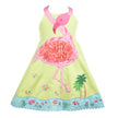 Flamingo Embroidered Dress