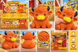 5” Highland Cow XL Squishy – Assorted Colors