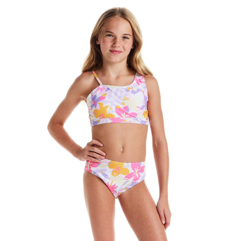 Tween Girls Asymmetrical Bikini | Palm Print