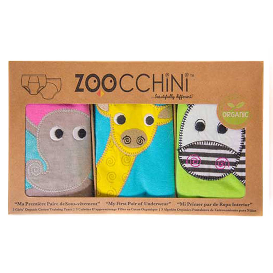 Organic Cotton 3PC Potty Training Set - Girls Safari Friends