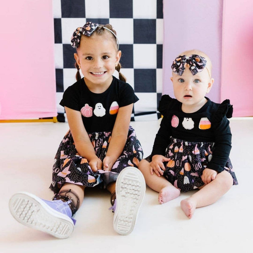 Boo Halloween Short Sleeve Tutu Dress - Girls Clothes - Kids