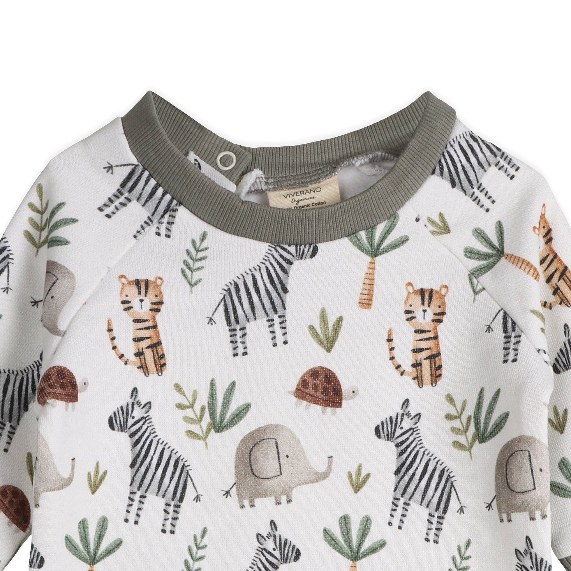 Savannah Animals Baby Pullover & Pants Set (Organic Cotton)