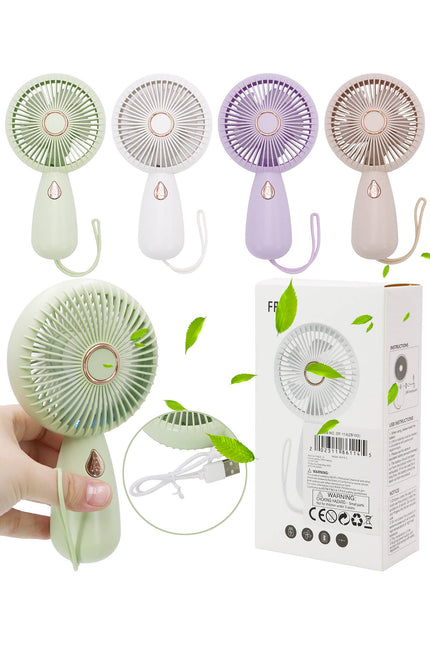 Retro Matte Pastel Wrist Strap Electric Fan - Assorted