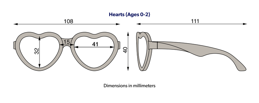 Babiators  Heart Shaped Kids Sunglasses- Assorted