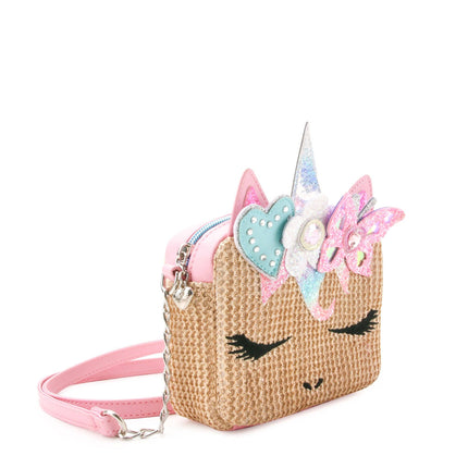 Miss Gwen Unicorn Butterfly Crown Straw Crossbody Bag
