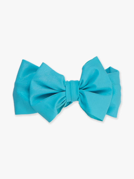 Girls Bright Aqua Shimmer Swim + Active Bow Headband