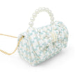 Girls Tweed Jumbo Pearl Bow Handbag