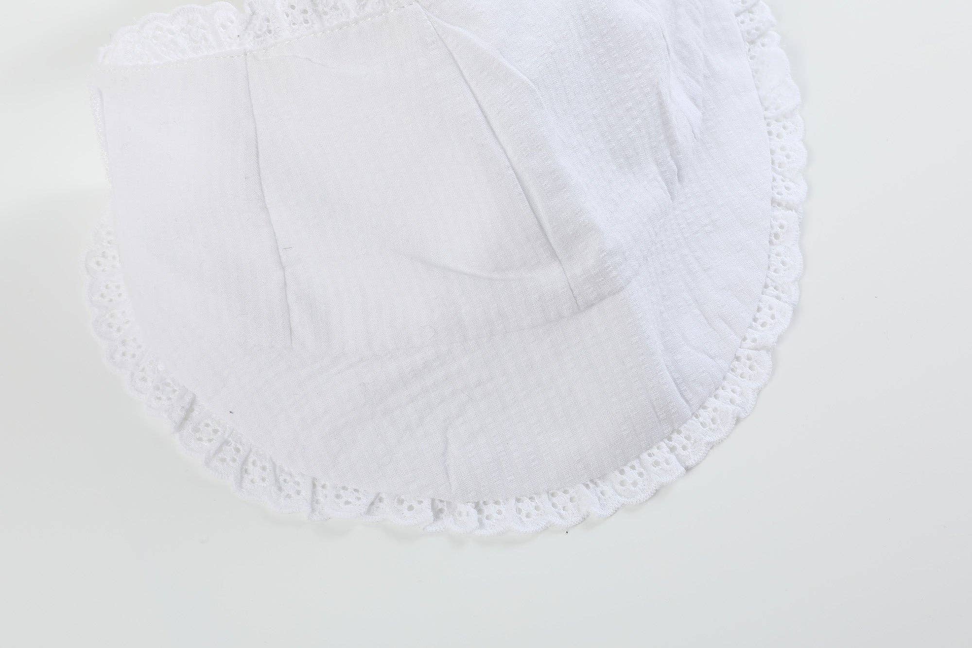 White Summer Baby Bonnet Sunhat