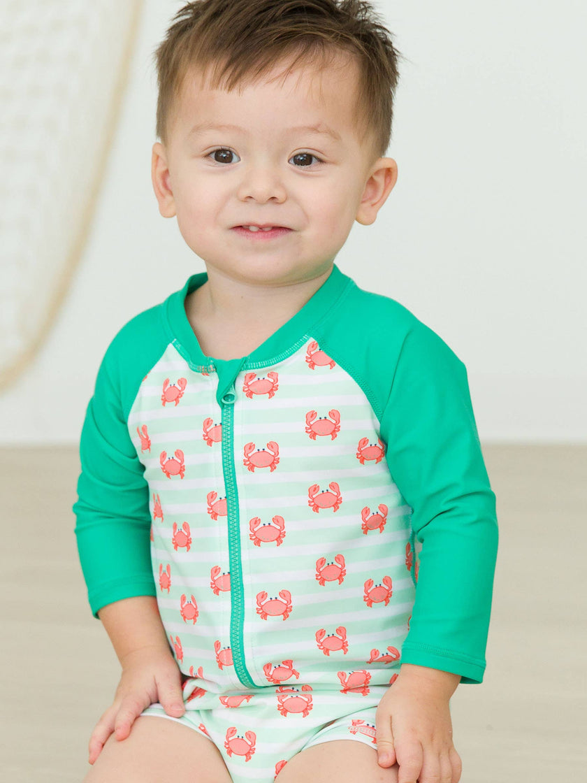 Crabby Cove Long Sleeve One Piece Rash Guard