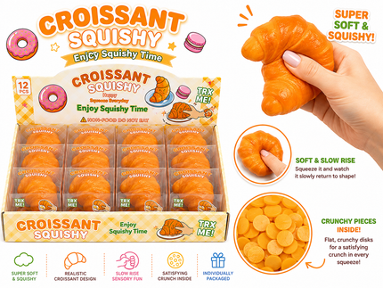 Croissant Crunchy Squishy Toy