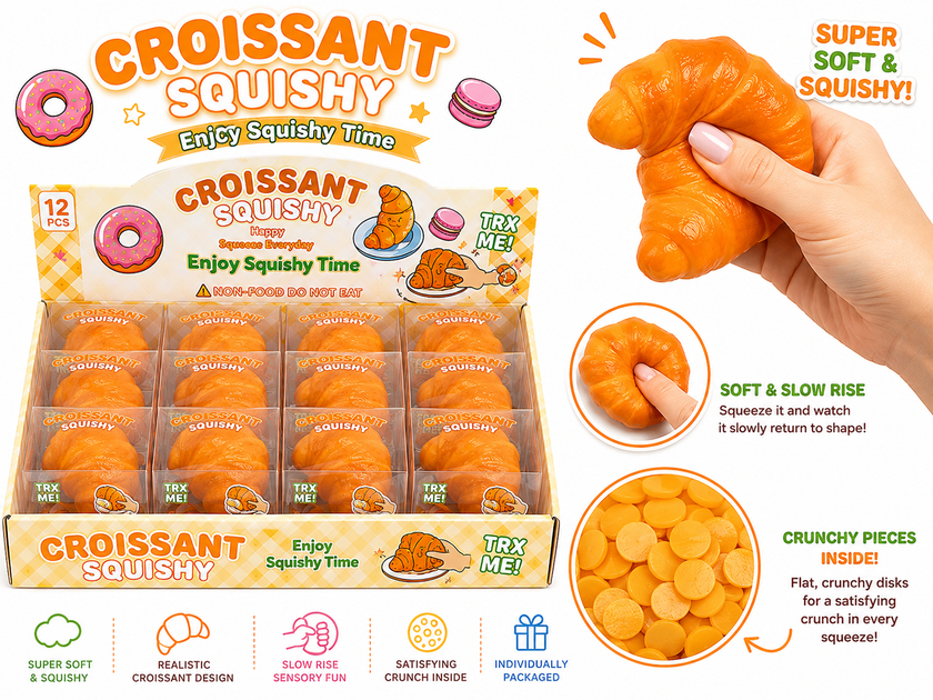 Croissant Crunchy Squishy Toy