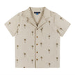 Boys Toddler Beige Palm Print Linen Cabana Set