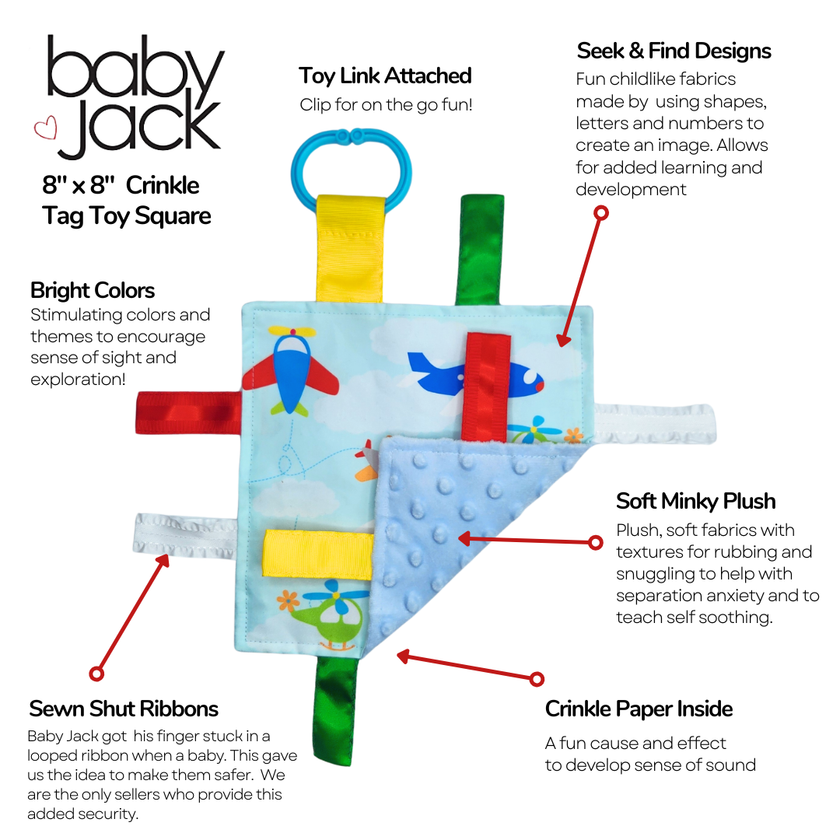 Airplanes Helicopter Crinkle Tag Square 8