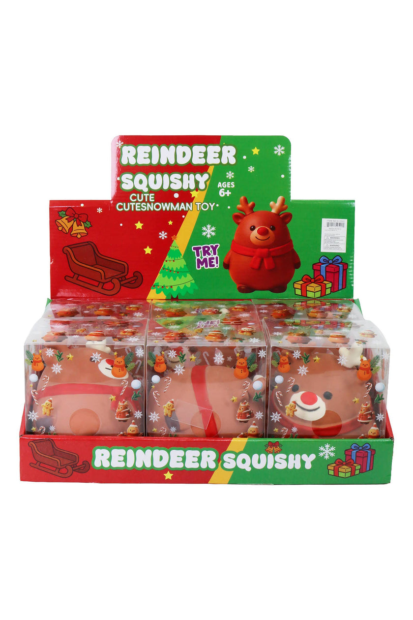 JUMBO 6 Inch Christmas Reindeer Fluffy Slime Filled Squishy Toy