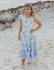 Kids Bella Dainty Blue Floral Flutter Sleeve Ruffles Dress