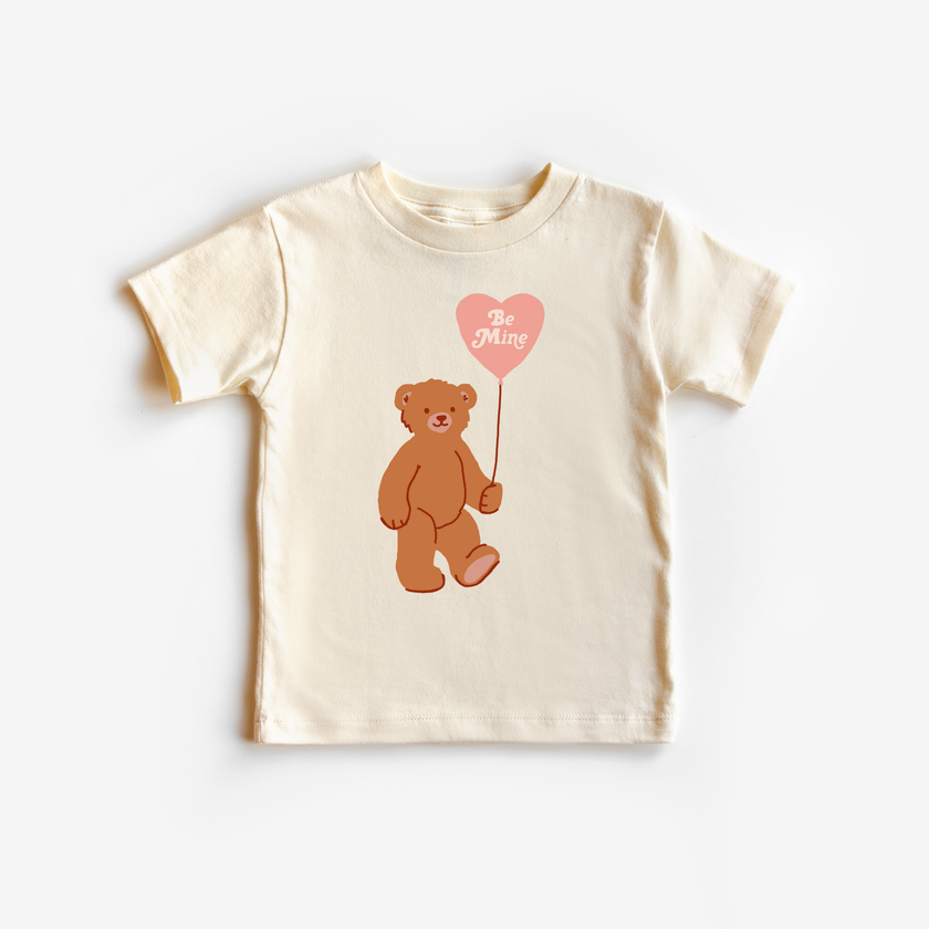 Be Mine Balloon Bear Valentines Day Kids Shirt