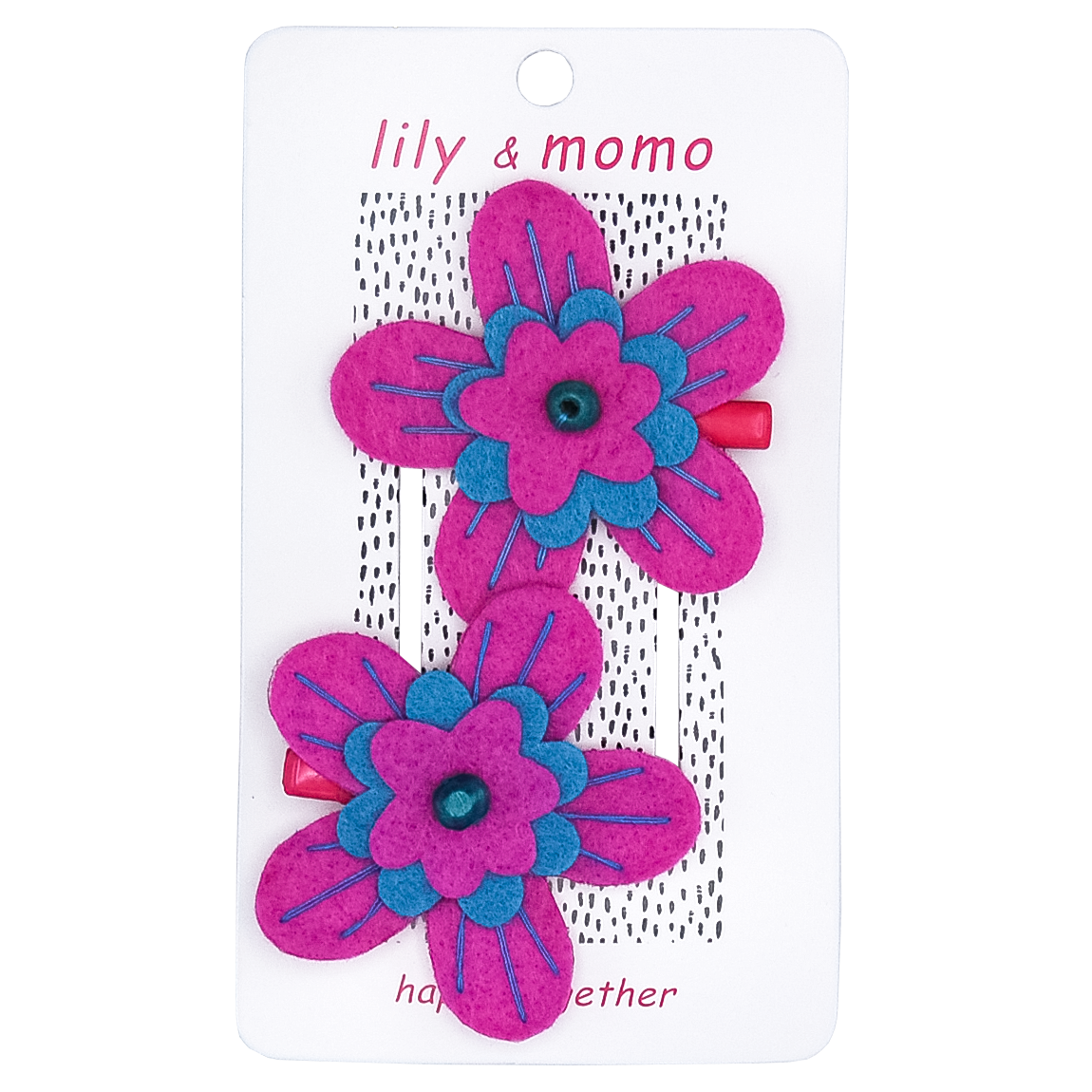 Hibiscus Flower Kids Hair Clips- Pink
