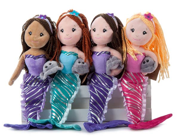 Mermaid Plush Doll w/ Stingray (Pick your Mermaid)