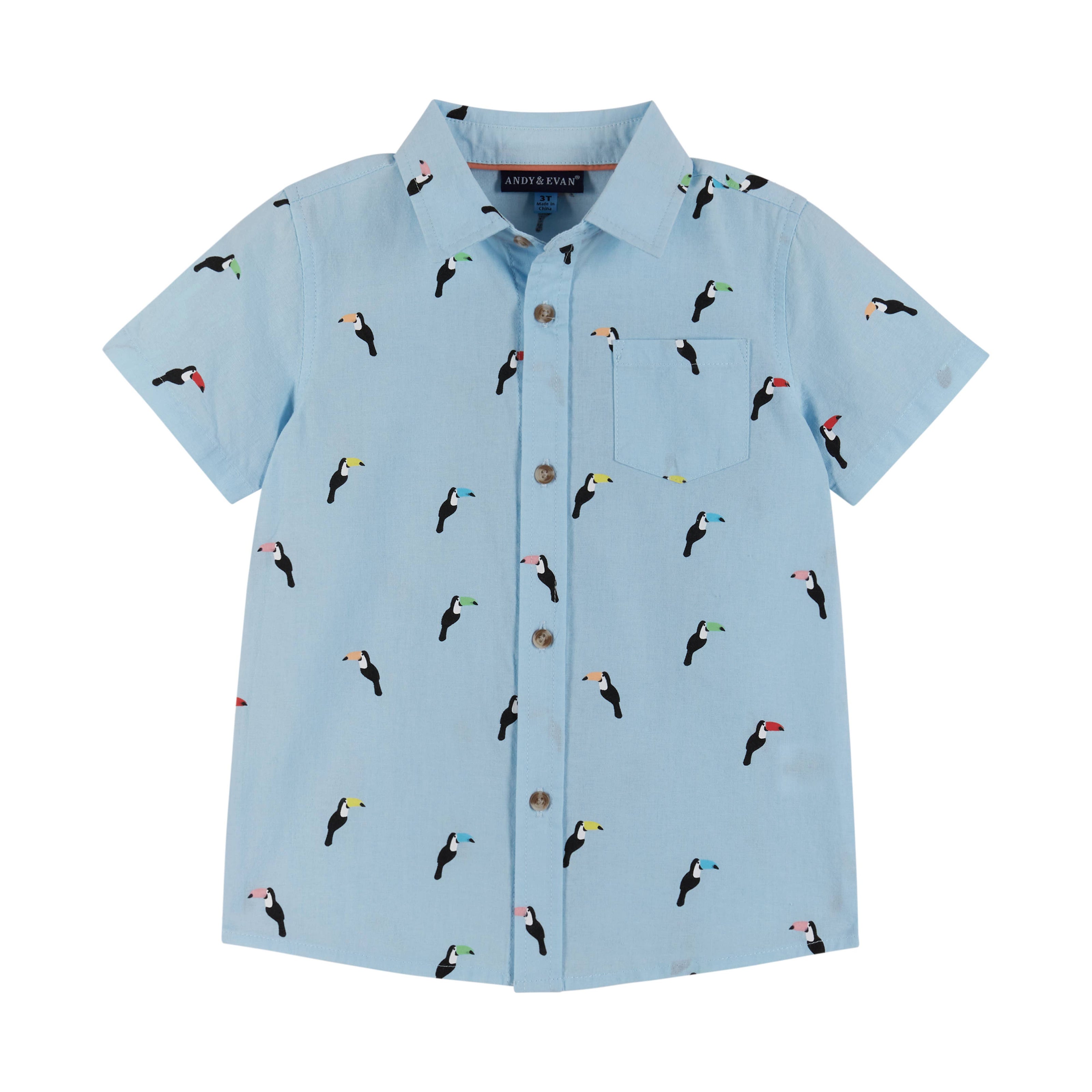 Boys Toddler Woven Short Sleeve Buttondown Shirt & Short