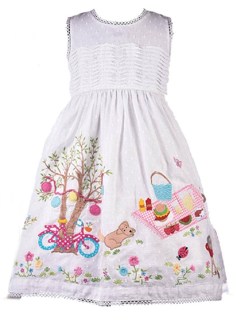 Picnic Embroidered Appliqué Fancy Dress