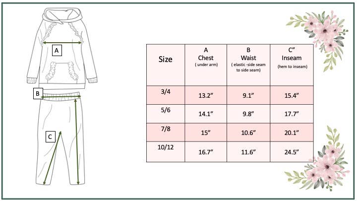 Kids Santa Pocket Ruffle Hoodie Shirt & Leggings Winter Set