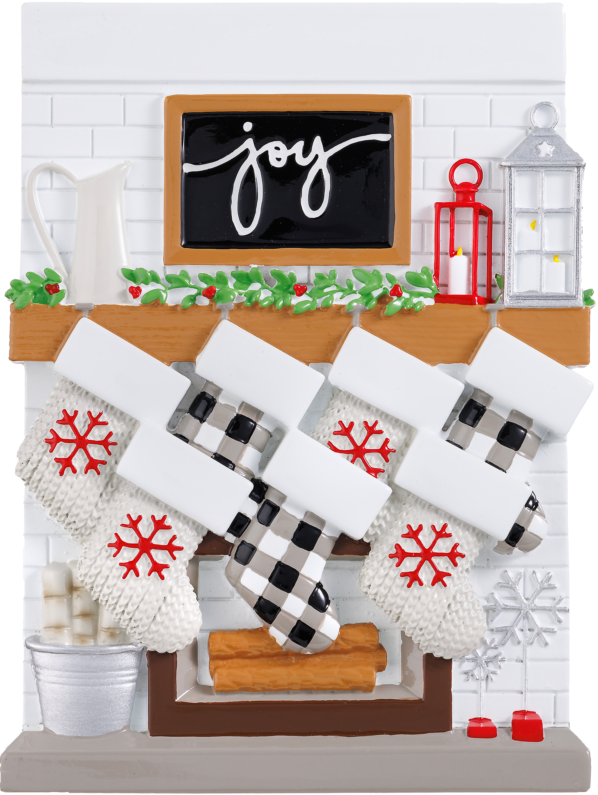 Fireplace Mantle Family Personalized Ornament