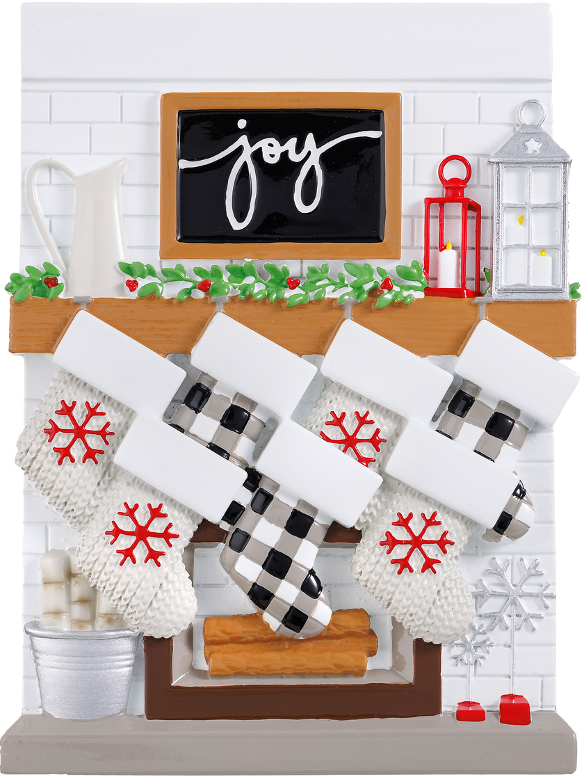 Fireplace Mantle Family Personalized Ornament
