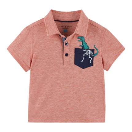 Heathered Polo Set - Faded Red