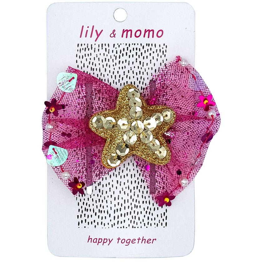 Tulle Starfish Hair Clip- Pink