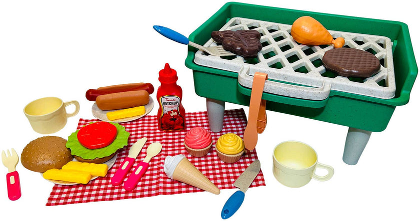 Unleash playtime anytime with our 'On-the-Go BBQ' portable playset for little grill masters-in-training! Perfect for tiny hands and big imaginations, it's a sizzling adventure wherever the day takes your little ones. Material: PP Plastic Packaging: Hand Tag Recommended for ages 3+