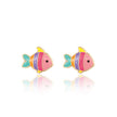 Glitter Rainbow Fish Cutie Children's Stud Earrings
