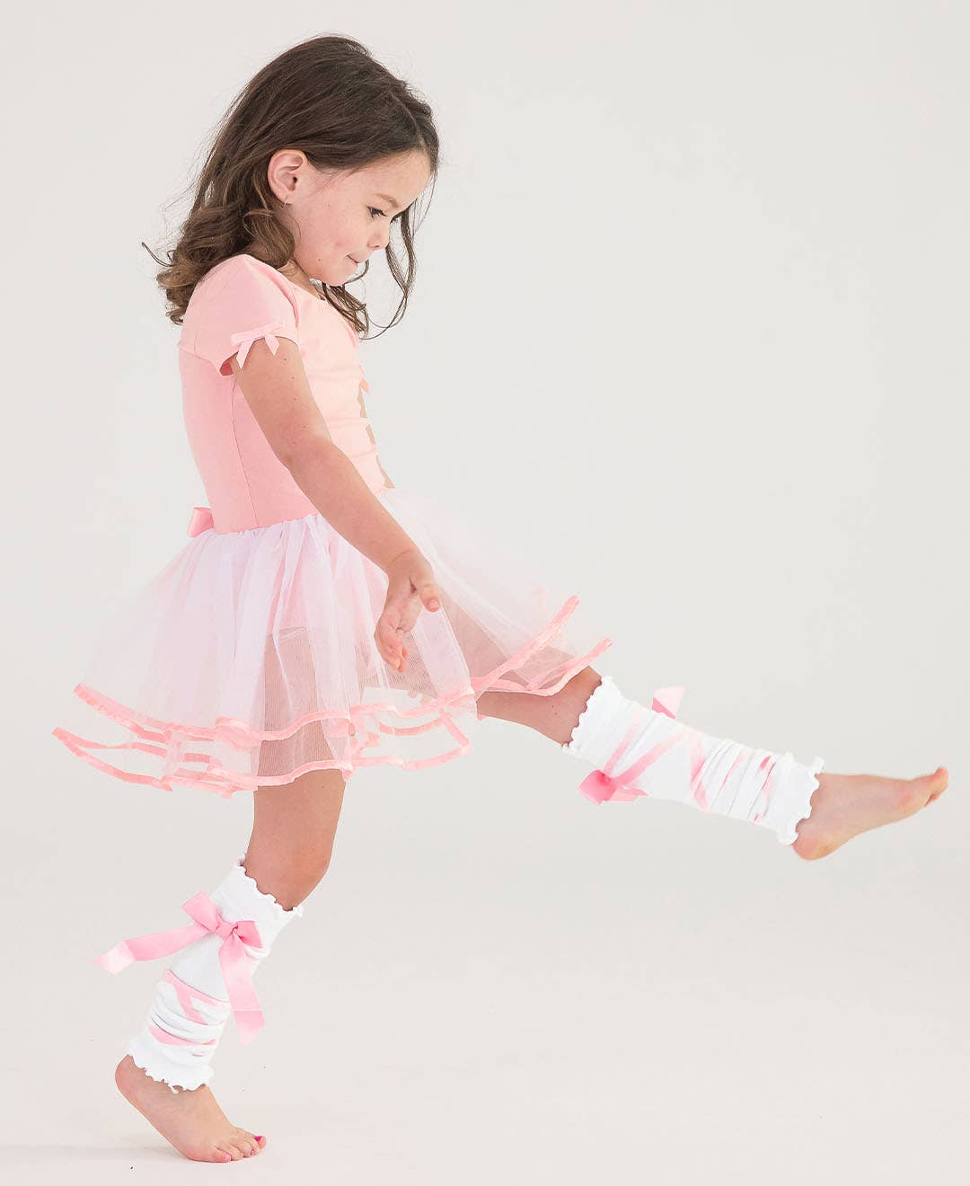 White Ballet Bow Dance Leg Warmers