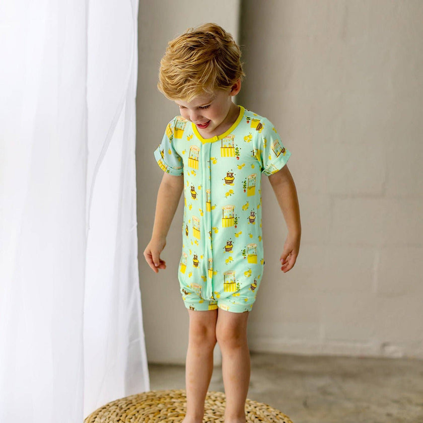 Lemonade Stands & Honey Bears Bamboo Two-Way Zippy Romper (3M-24M)