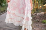 Kids Bella Dusty Pink Daisy Flutter Sleeve Ruffles Dress