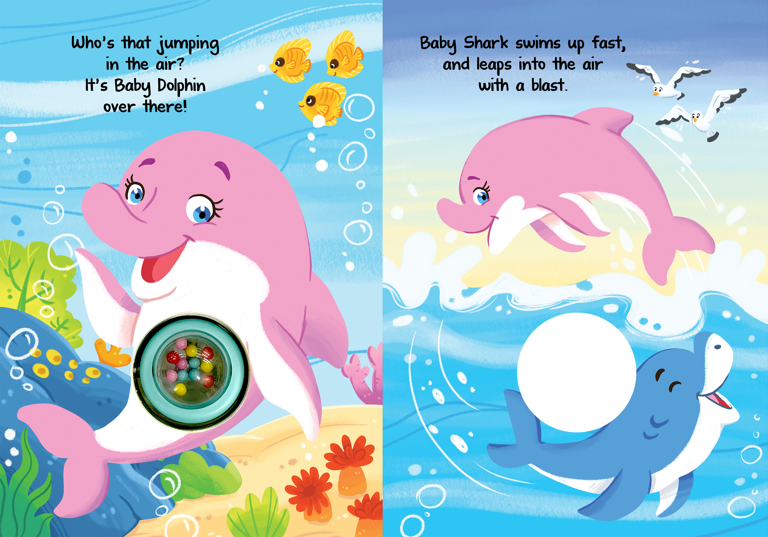 Baby Shark's Big Day - Interactive Sensory Board Book with Spinning Rattle