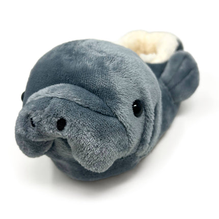 Manatee Splash | Kid's Funny Animal Plush Non-Slip Slippers