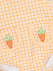 Sweet Carrot Kisses Embroidered Plaid Romper