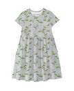 Hydrangeas Bamboo Short Sleeve Pocket Dress