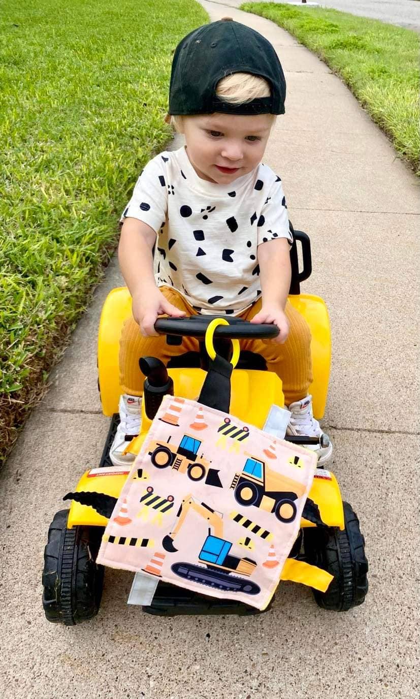 Crinkle Tag Sensory Toy-Construction Worker and Trucks