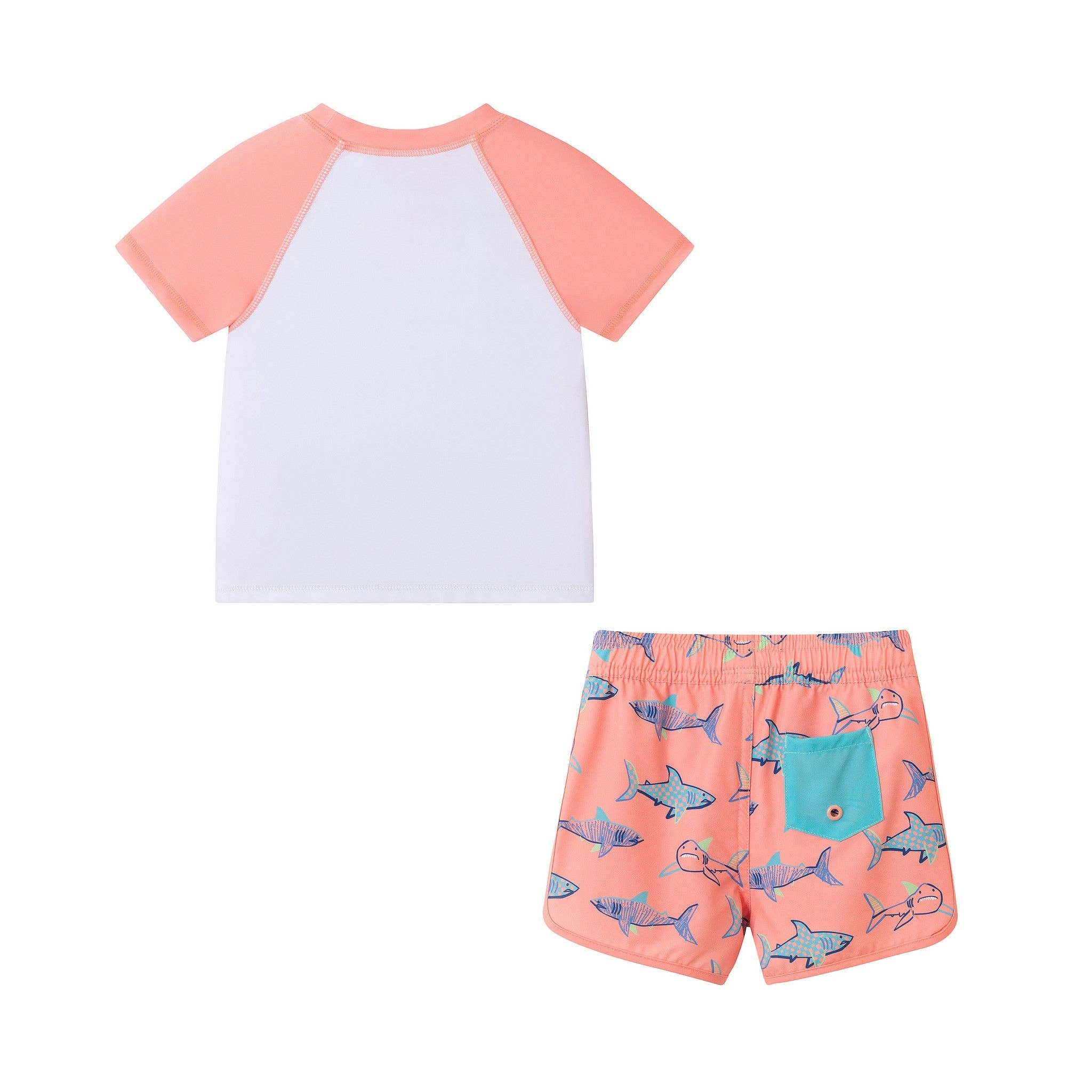 Boys Short Sleeve Rashguard Set | Shark Sketches
