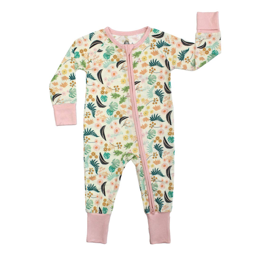 Tropical Blooms Bamboo Convertible Footie Romper