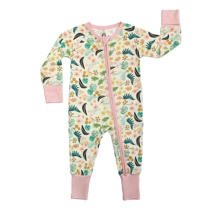 Tropical Blooms Bamboo Convertible Footie Romper