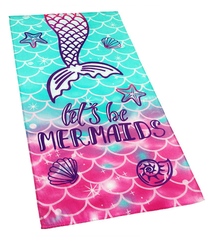 Let's be Mermaids Velour Beach Towel