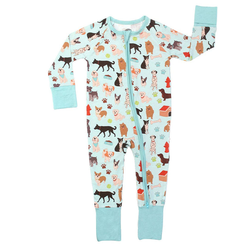Dogs Bark Pets Bamboo Baby Pajamas Convertible Footie