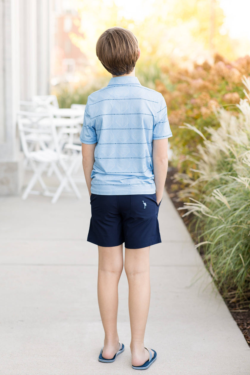 Boys Performance Polo | Blue Drift Shell